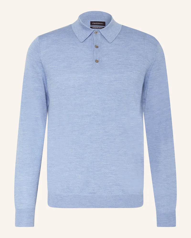 Strokesman's Strick-Poloshirt Hellblau