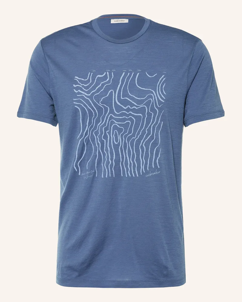 Icebreaker Funktionsshirt 150 Tech Lite Grt Hghts Aus Merinowolle blau Hellblau
