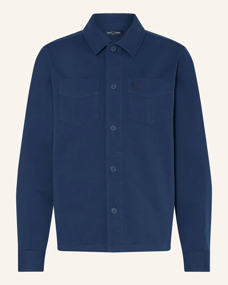 Fred Perry Overshirt blau Dunkelblau