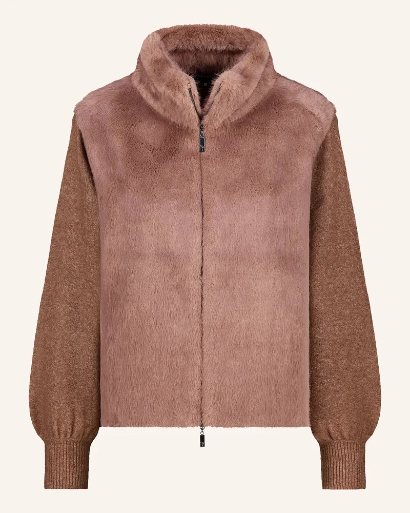 monari Strickjacke Mit Kunstfell braun Braun
