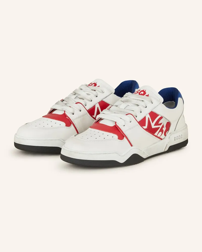 Dsquared2 Sneaker SPIKER - WEISS/ ROT