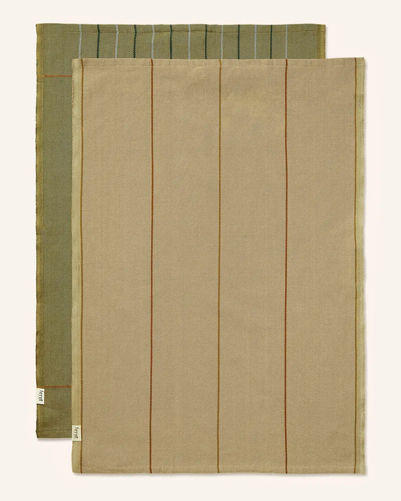 ferm LIVING 2er-Set Geschirrtücher gruen Khaki