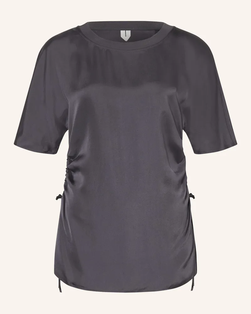 Arket Blusenshirt Aus Satin grau Dunkelgrau