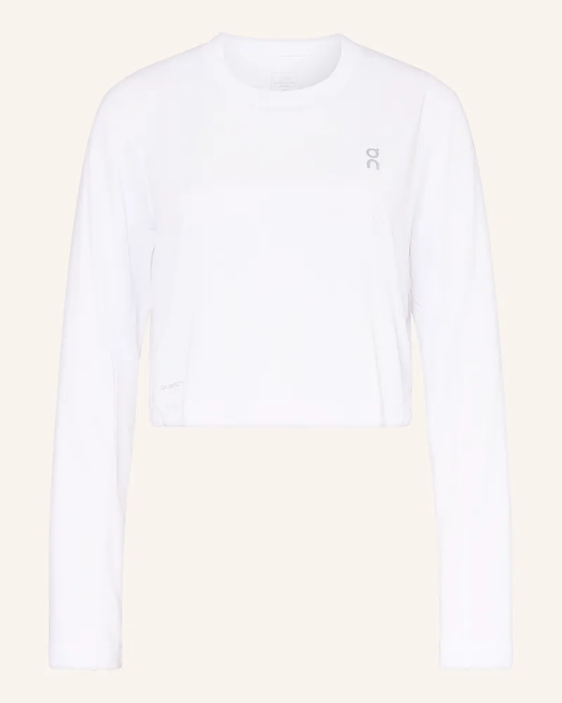 ON Longsleeve TRAIN-T CROP GRAPHIC Weiss