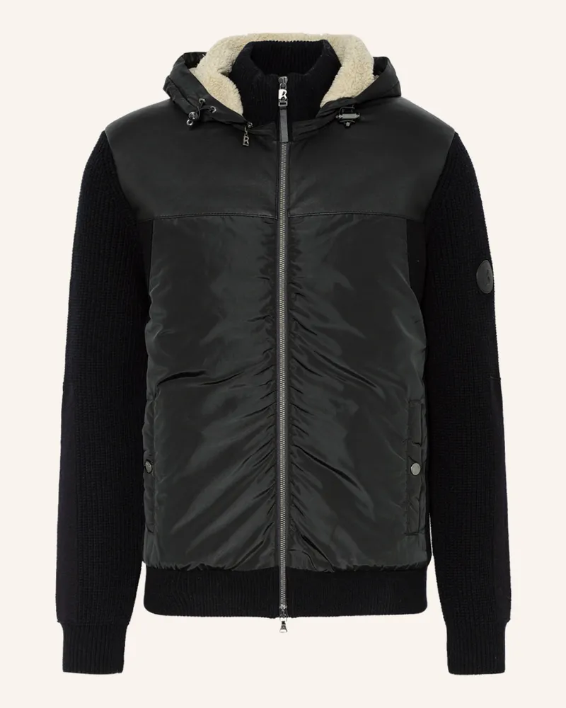 Bogner Strickjacke FLAVIN im Materialmix Schwarz