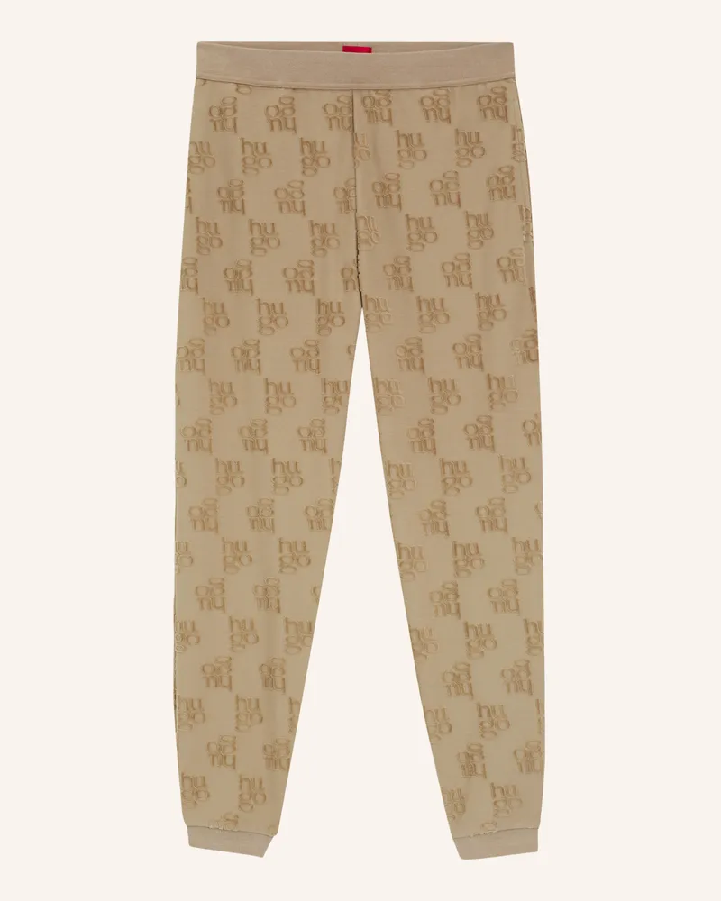 HUGO BOSS Loungewear Unterteil TERRYMONOGRAM_PANTS Hellbraun