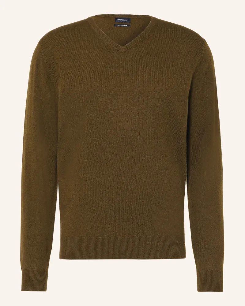 Strokesman's Strokesman Cashmere-Pullover gruen Khaki