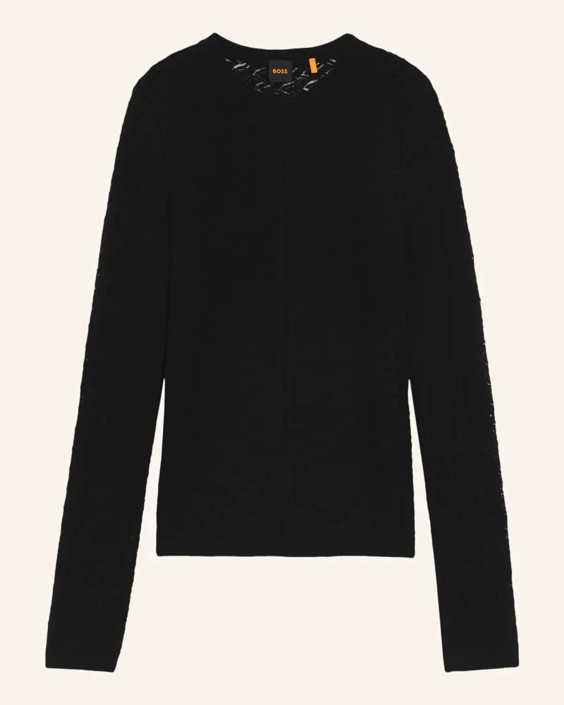 HUGO BOSS Pullover C_FASILEA Slim Fit Schwarz