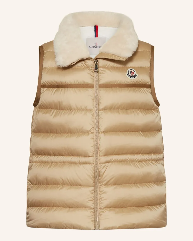 Moncler Daunenweste ELISHEBA mit Kunstpelz Beige