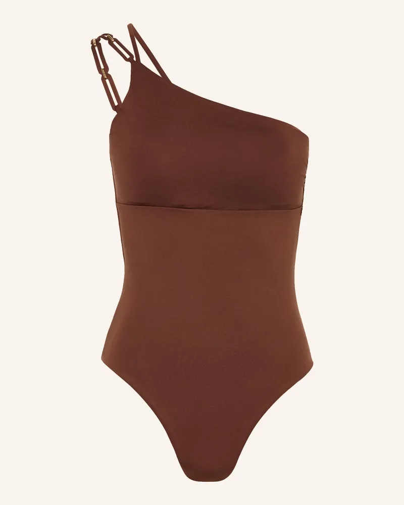 Max Mara One-Shoulder-Badeanzug Bchcappa braun Braun