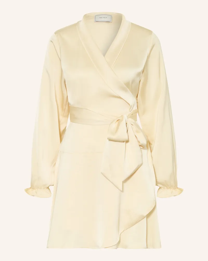 Neo Noir Wickelkleid Colbie Aus Satin gelb Hellgelb
