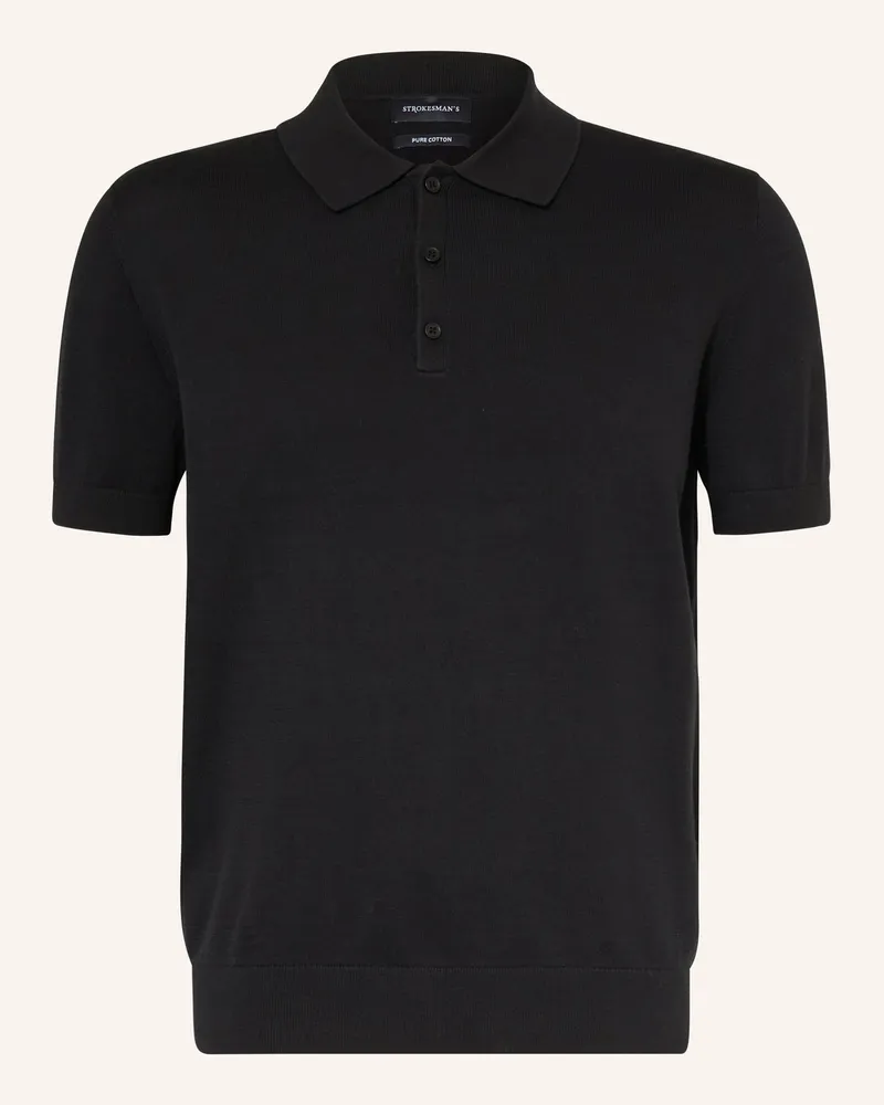 Strokesman's Strokesman Strick-Poloshirt schwarz Schwarz