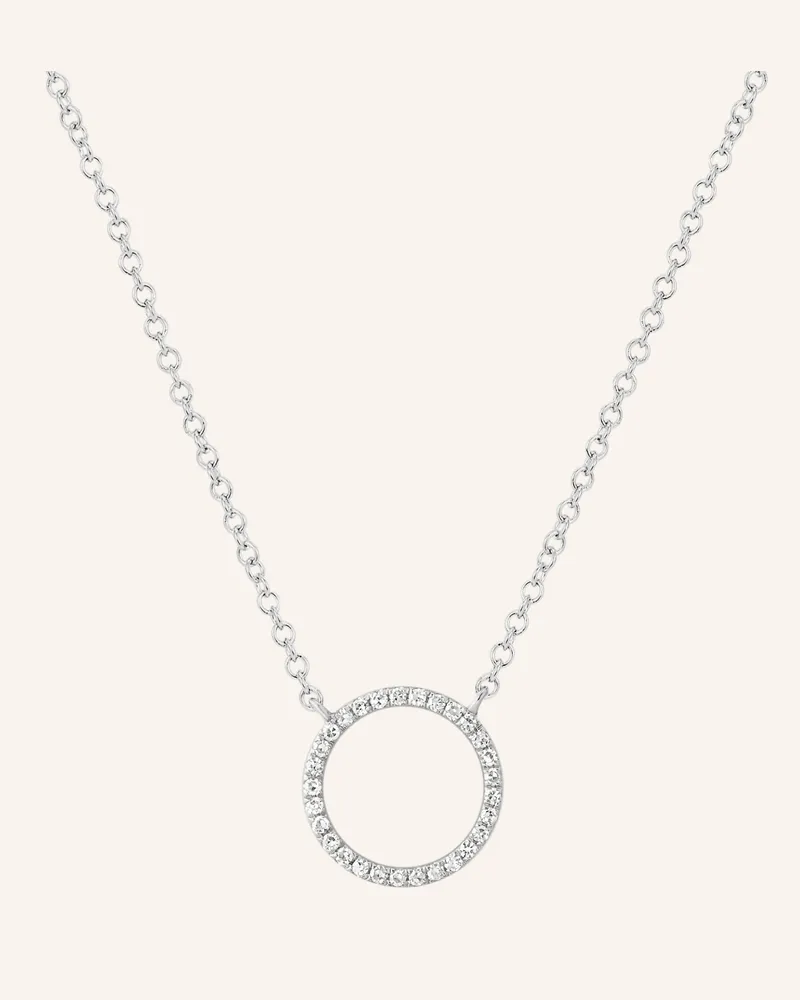 Leaf Halskette Circle Aus 18 Karat Weißgold Mit Diamanten silber Weissgold