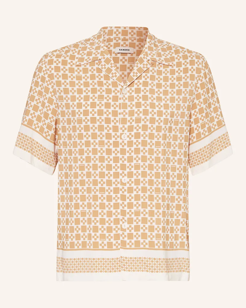 Sandro Resorthemd Slim Fit aus Satin Neonorange