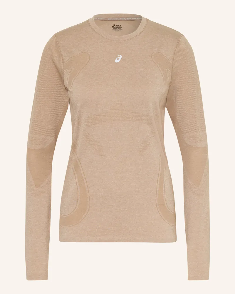 Asics Laufshirt Road Seamless Ls beige Camel