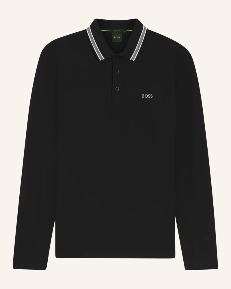 HUGO BOSS Piqué-Poloshirt Plisy Regular Fit schwarz Schwarz