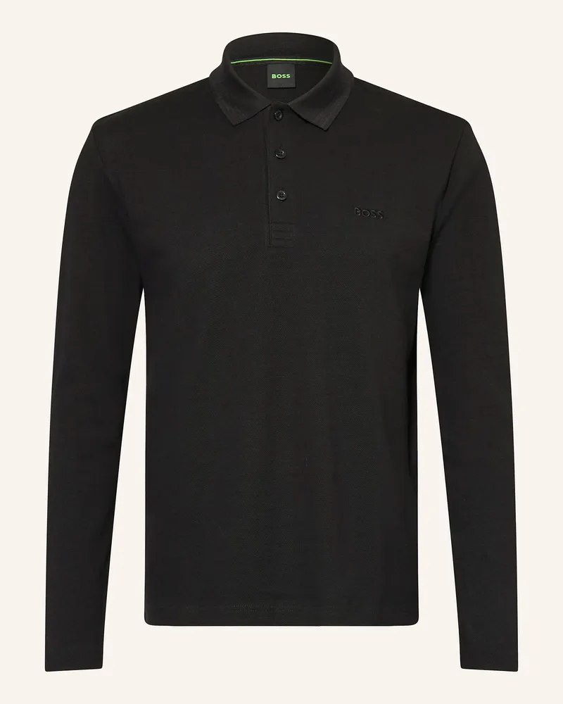 HUGO BOSS Piqué-Poloshirt Plisy Regular Fit schwarz Schwarz