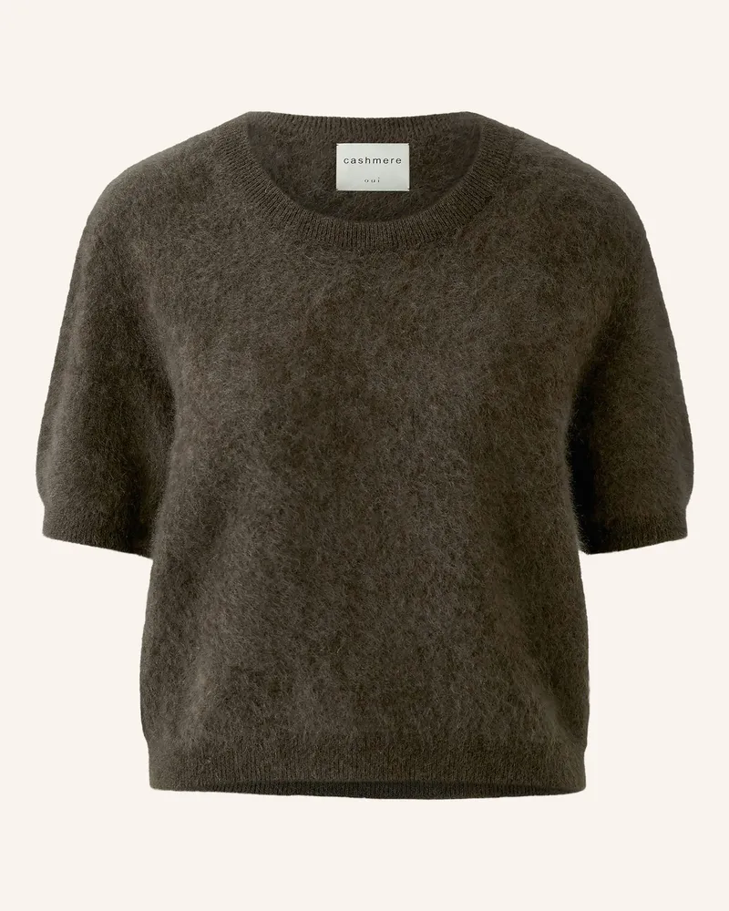 Oui  Cashmere-Pullover braun Dunkelbraun
