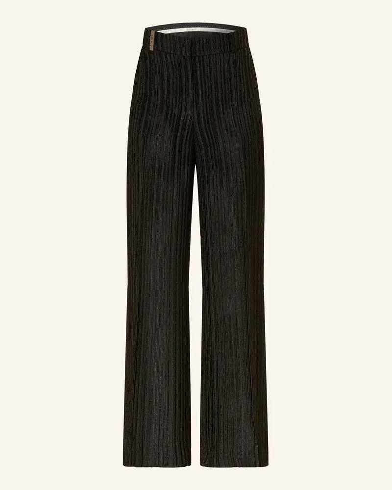 Peserico Marlenehose aus Samt Schwarz
