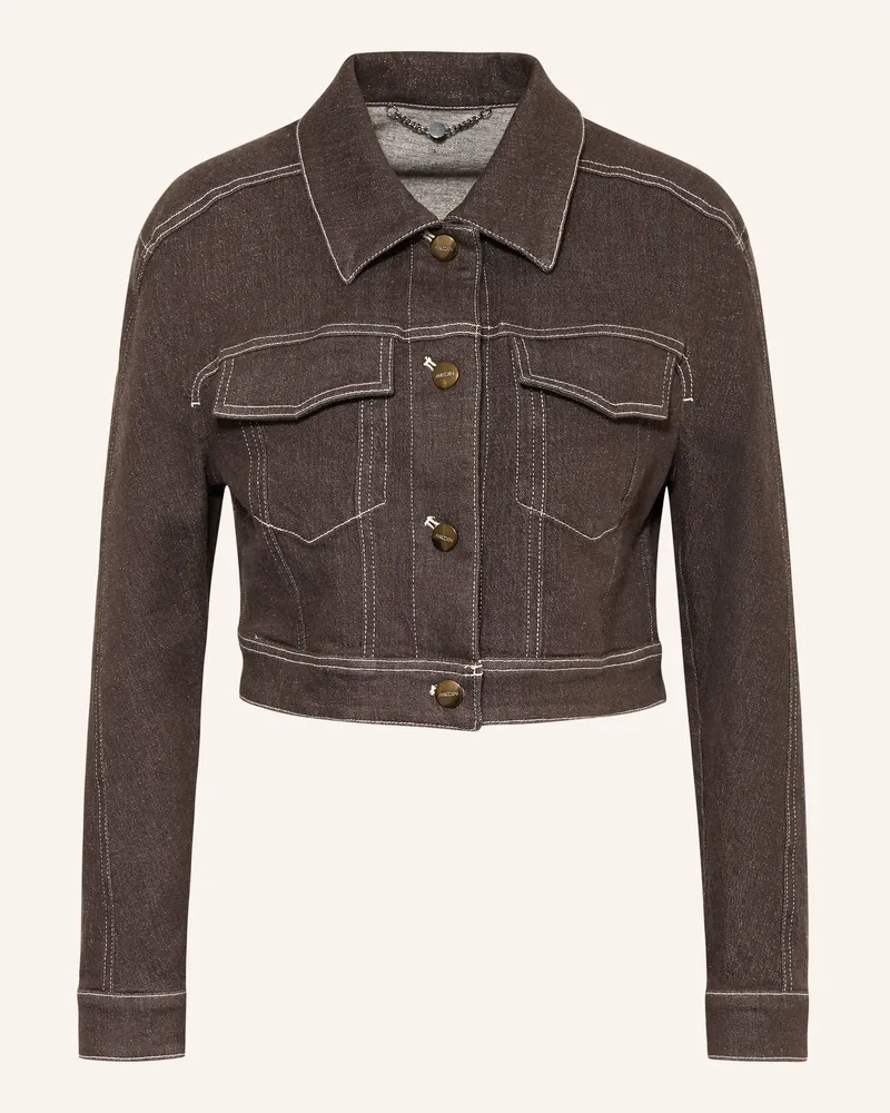 Marc Cain Jeansjacke Mit Glitzergarn braun 697