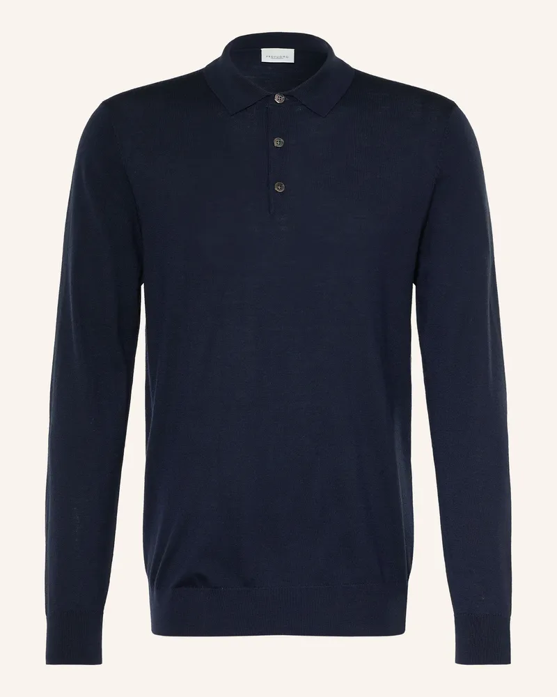Profuomo Strick-Poloshirt blau Dunkelblau