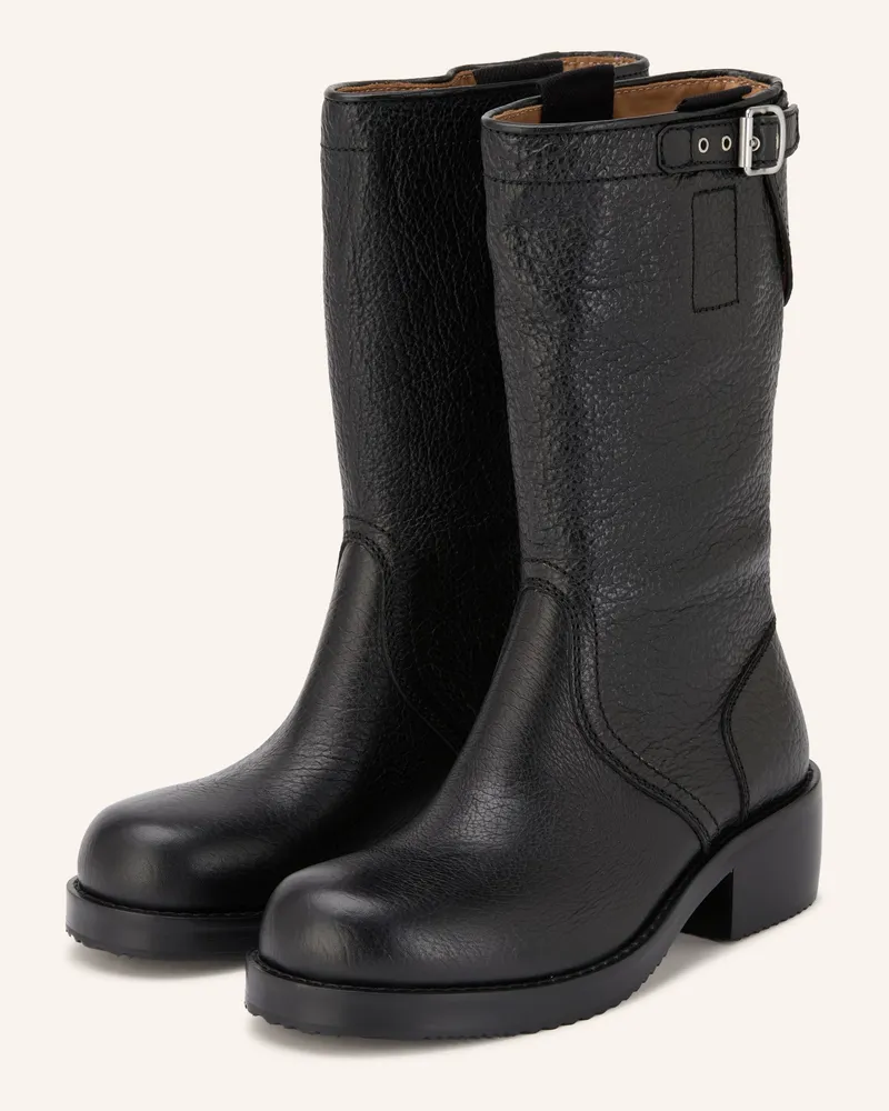 Dries van Noten Biker Boots schwarz Schwarz