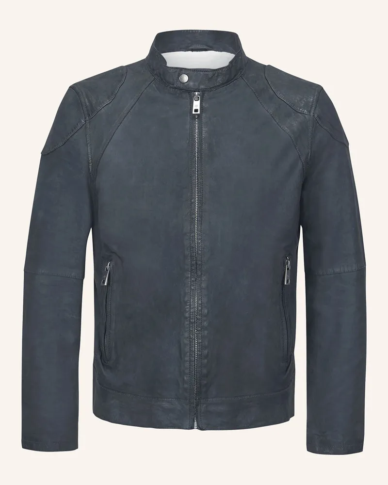 Milestone Lederjacke MSNEVIO Dunkelblau