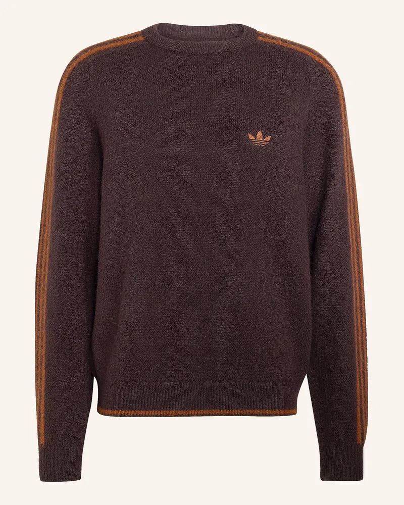 adidas Pullover 3 Streifen braun Dunkelbraun
