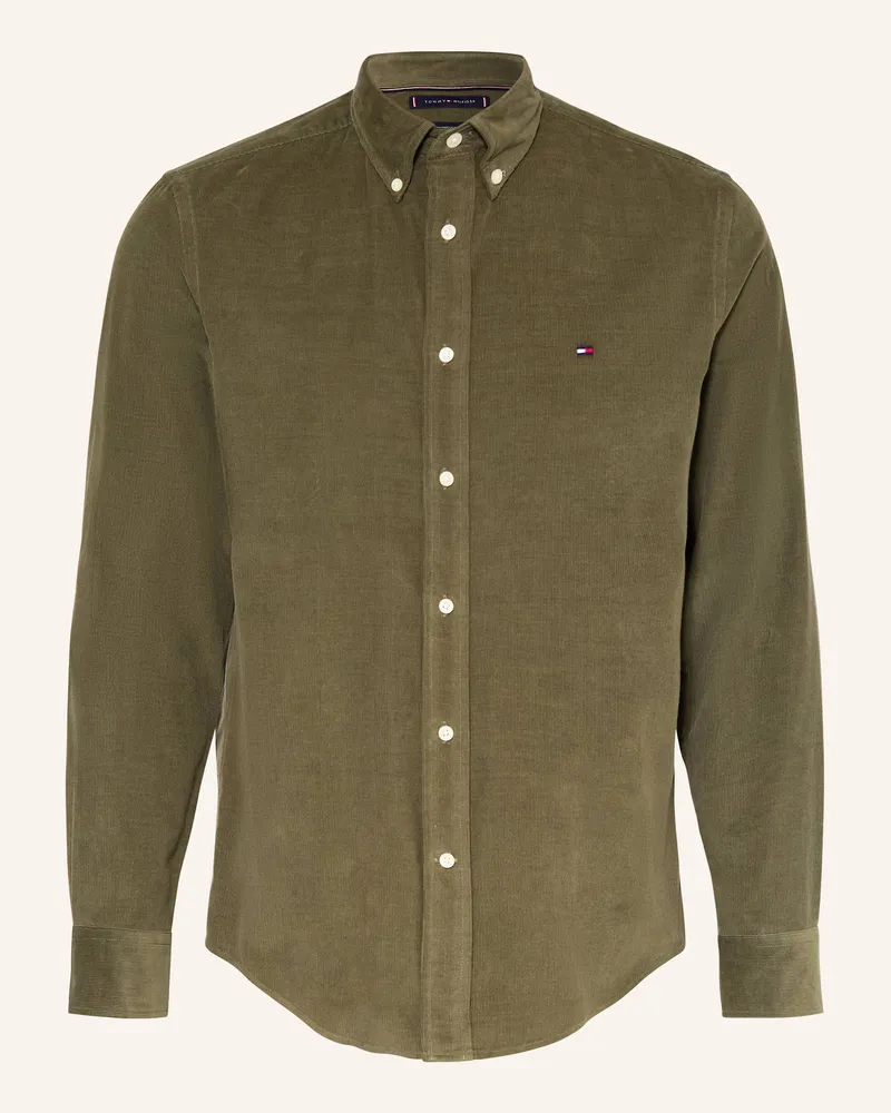 Tommy Hilfiger Cordhemd Regular Fit gruen Oliv