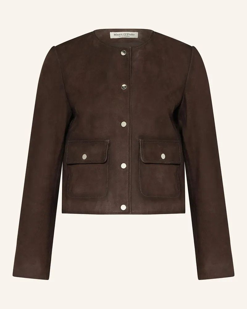 Marc O'Polo Lederjacke Dunkelbraun