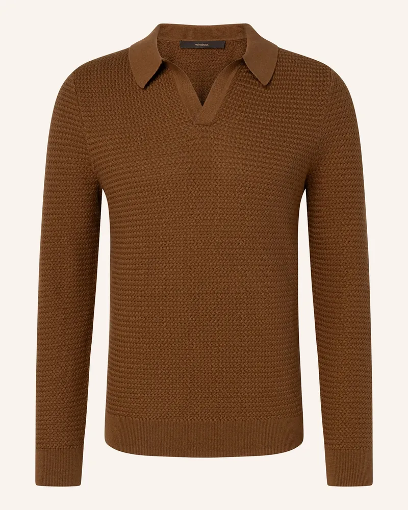 windsor. Strick-Poloshirt Cashmilo braun Braun