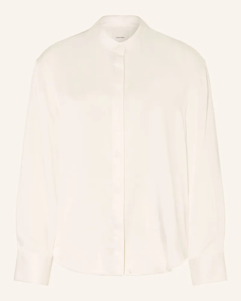 Calvin Klein Satinbluse weiss Weiss