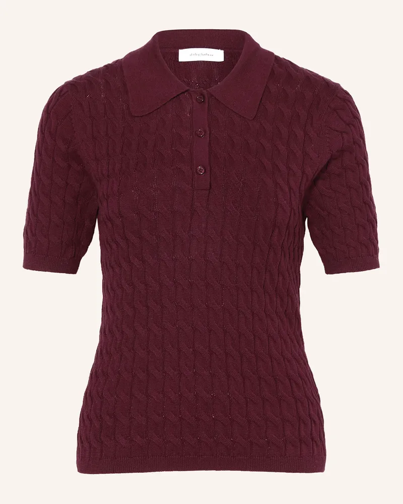 Darling Harbour Strick-Poloshirt Dunkelrot