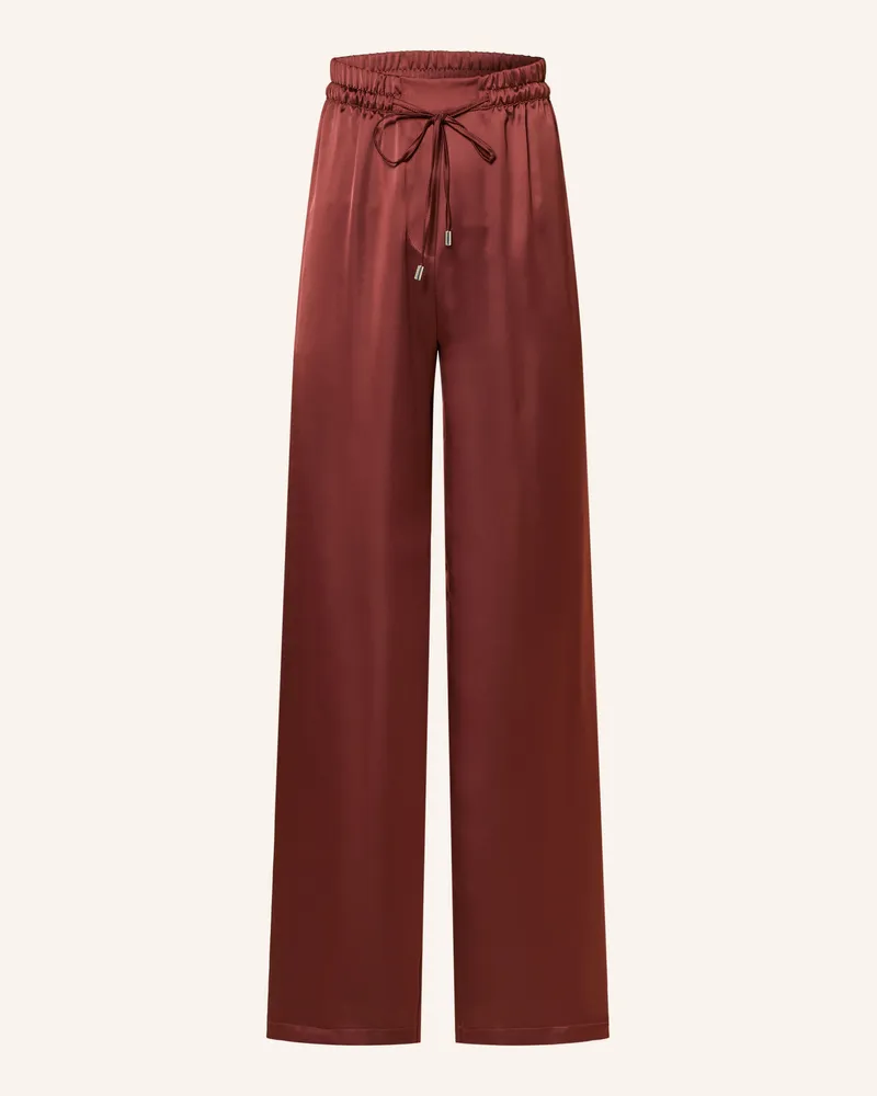HUGO BOSS Marlenehose Hasanna Aus Satin braun Dunkelbraun
