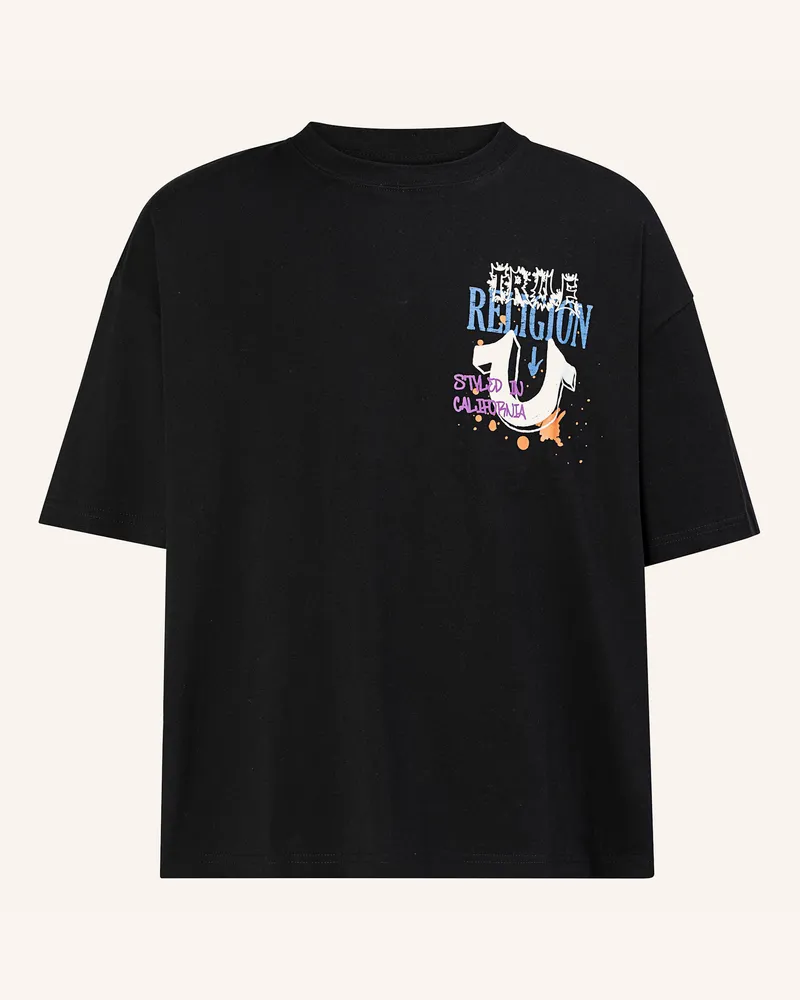 True Religion T-Shirt Concert Buudha schwarz Schwarz