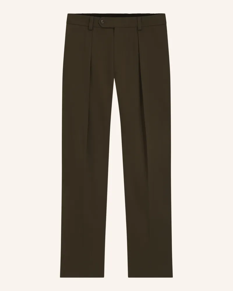 HUGO BOSS Business Hose TROUSERS-252_DB Relaxed Fit Grün