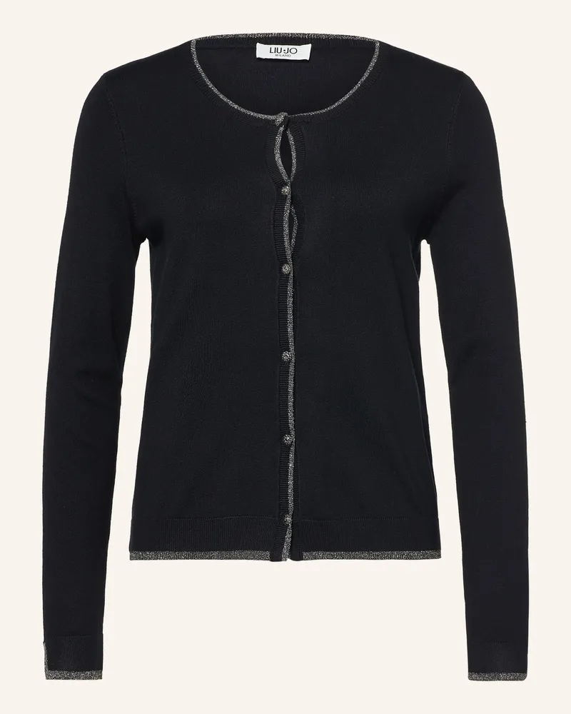 Liu Jo Strickjacke Mit Schmucksteinen Und Glitzergarn schwarz Schwarz