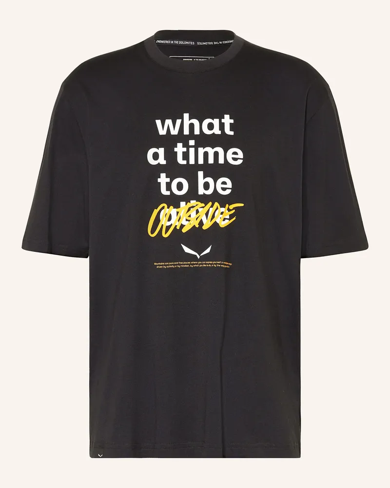 Salewa T-Shirts EAGLE OUTSIDE Schwarz