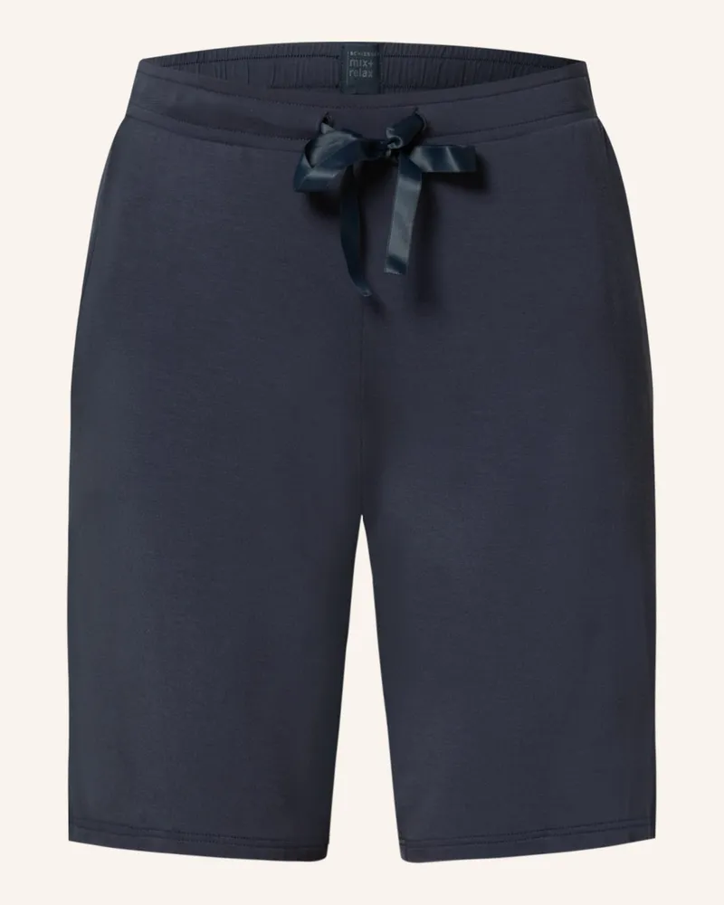 Schiesser Schlafshorts Mix+Relax blau Dunkelblau