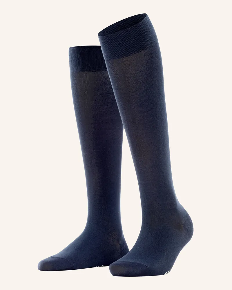 Falke Kniestrümpfe Cotton Touch blau 6370