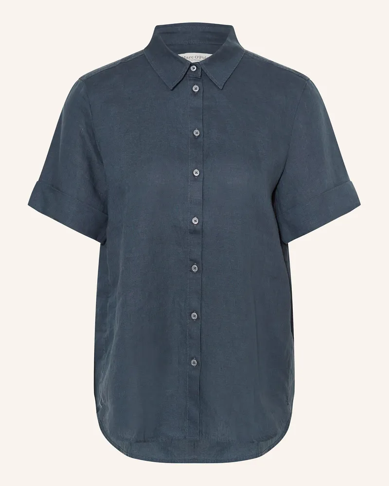 Marc O'Polo Hemdbluse aus Leinen Dunkelblau