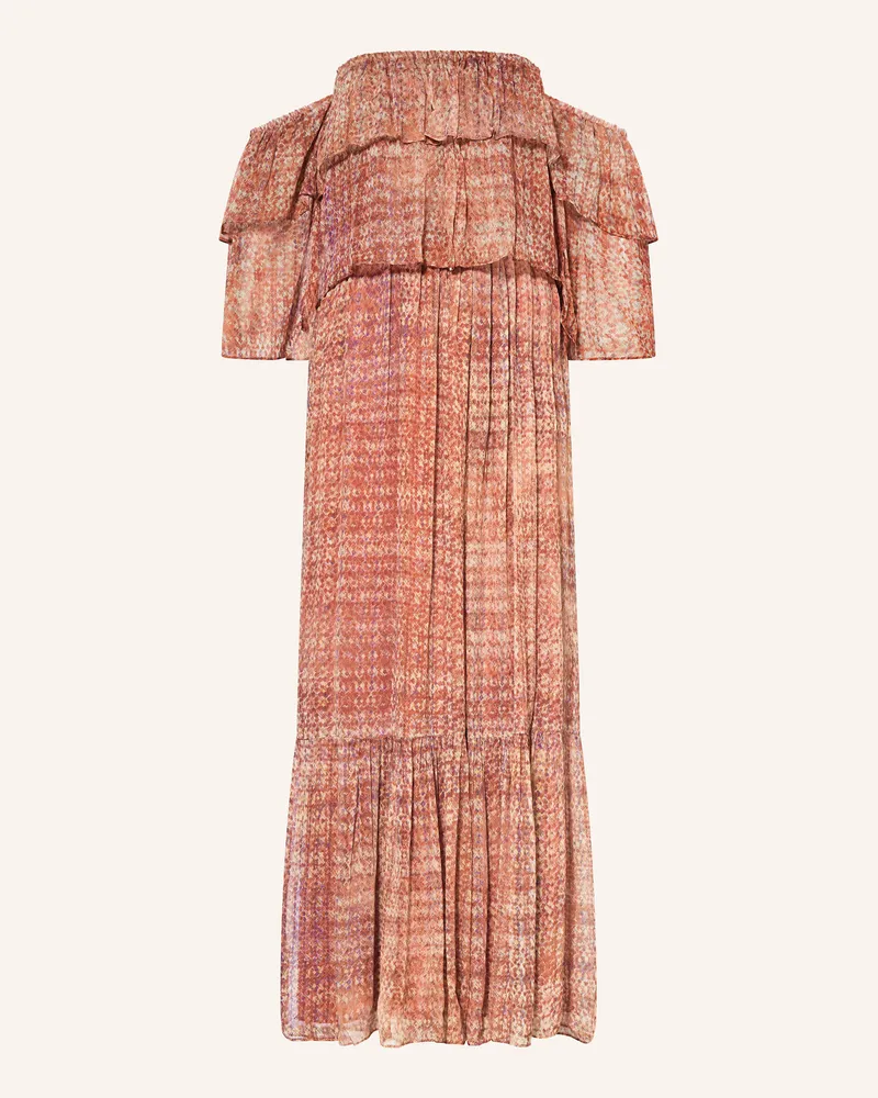 ba&sh Off-Shoulder-Kleid ROBBIE mit abnehmbaren Ärmeln Hellrot