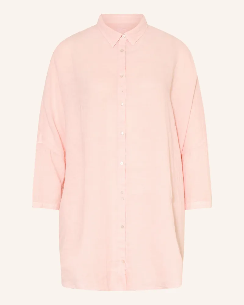 120% Lino Hemdbluse Aus Leinen Mit 3/4-Arm rosa Rosa