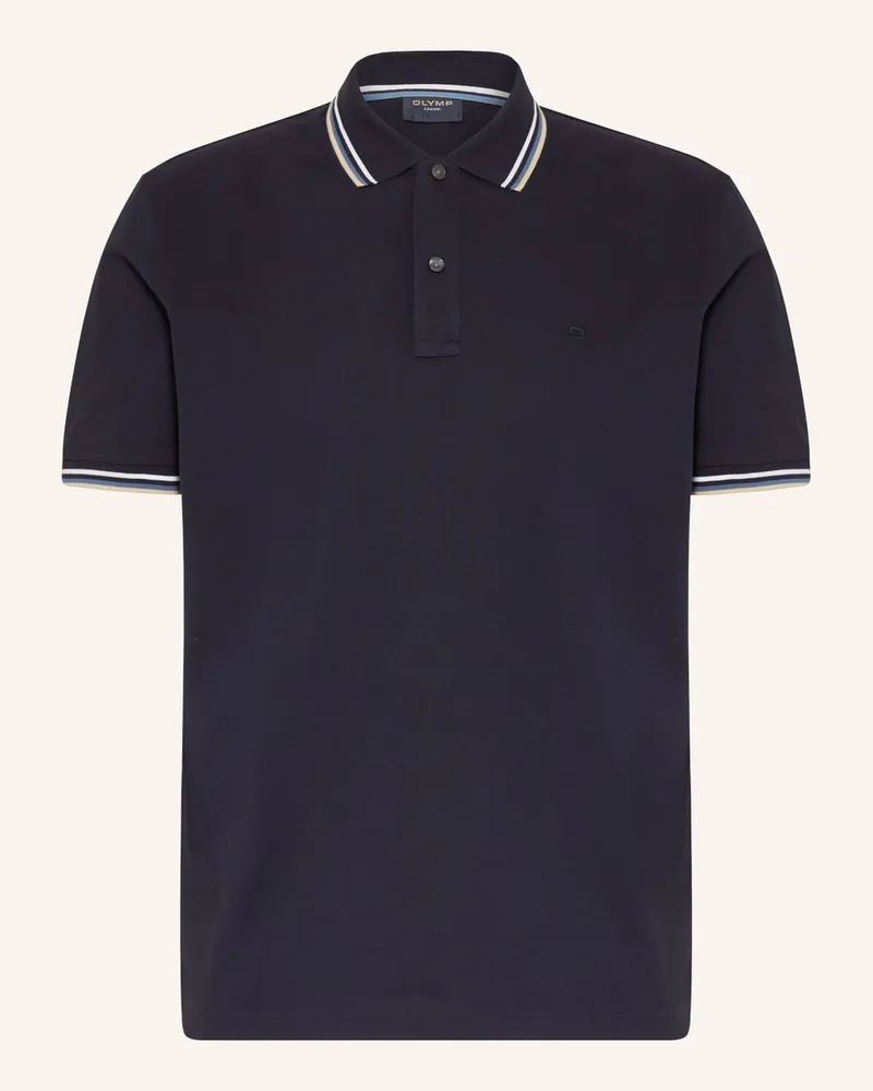 Olymp Piqué-Poloshirt Casual Fit Blau