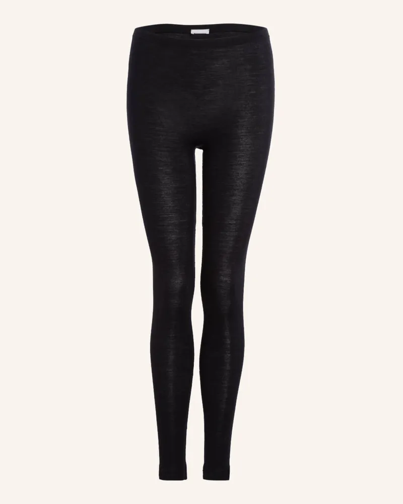 Hanro Lounge-Leggings WOOLEN SILK aus Merinowolle mit Seide Schwarz