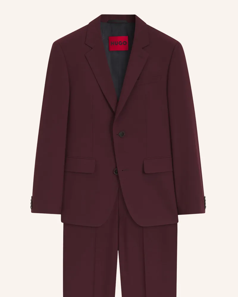 HUGO BOSS Anzug Henry-getlin253x Slim Fit rot Dunkelrot