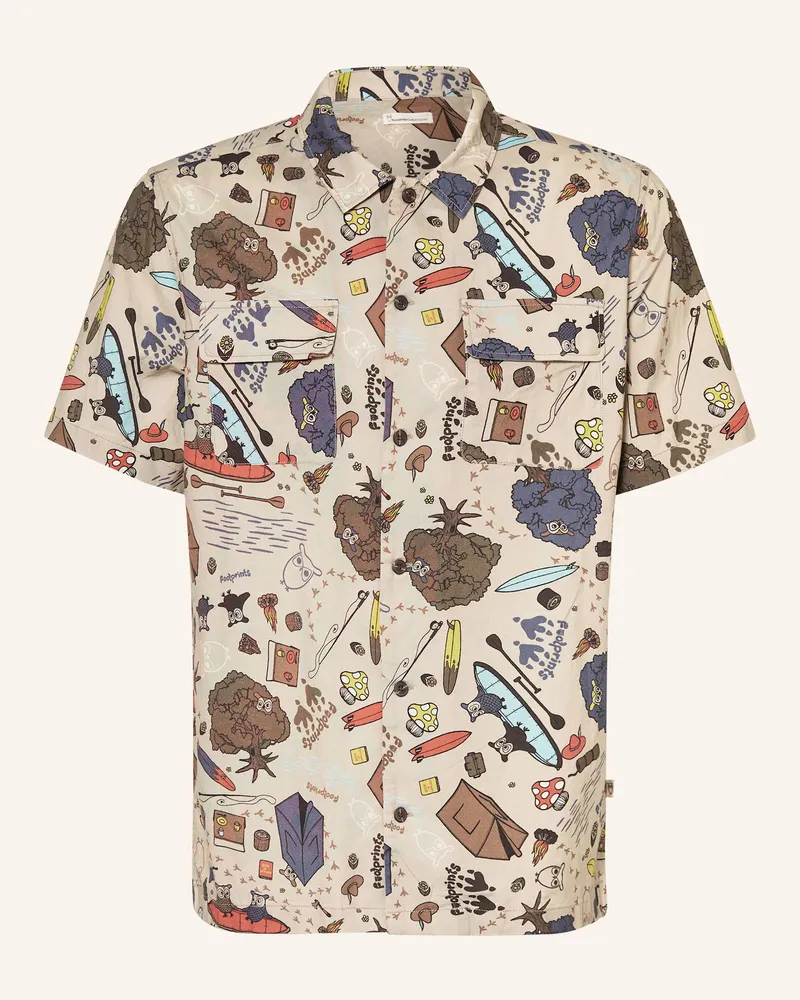 Knowledge Cotton Apparel Resorthemd Regular Fit Beige