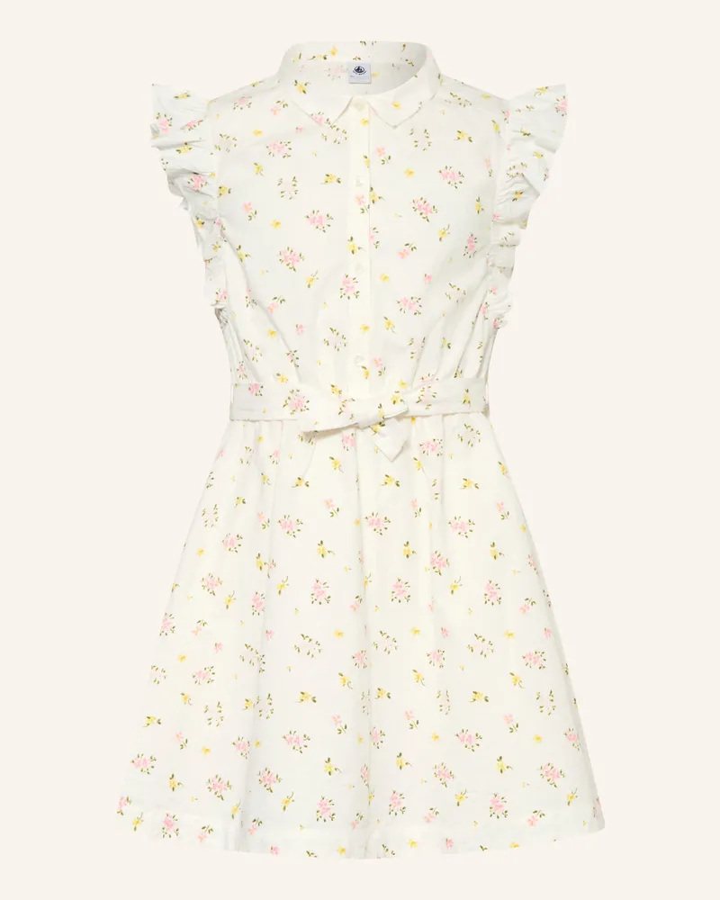 Petit Bateau Kleid Mit Volants weiss Weiss
