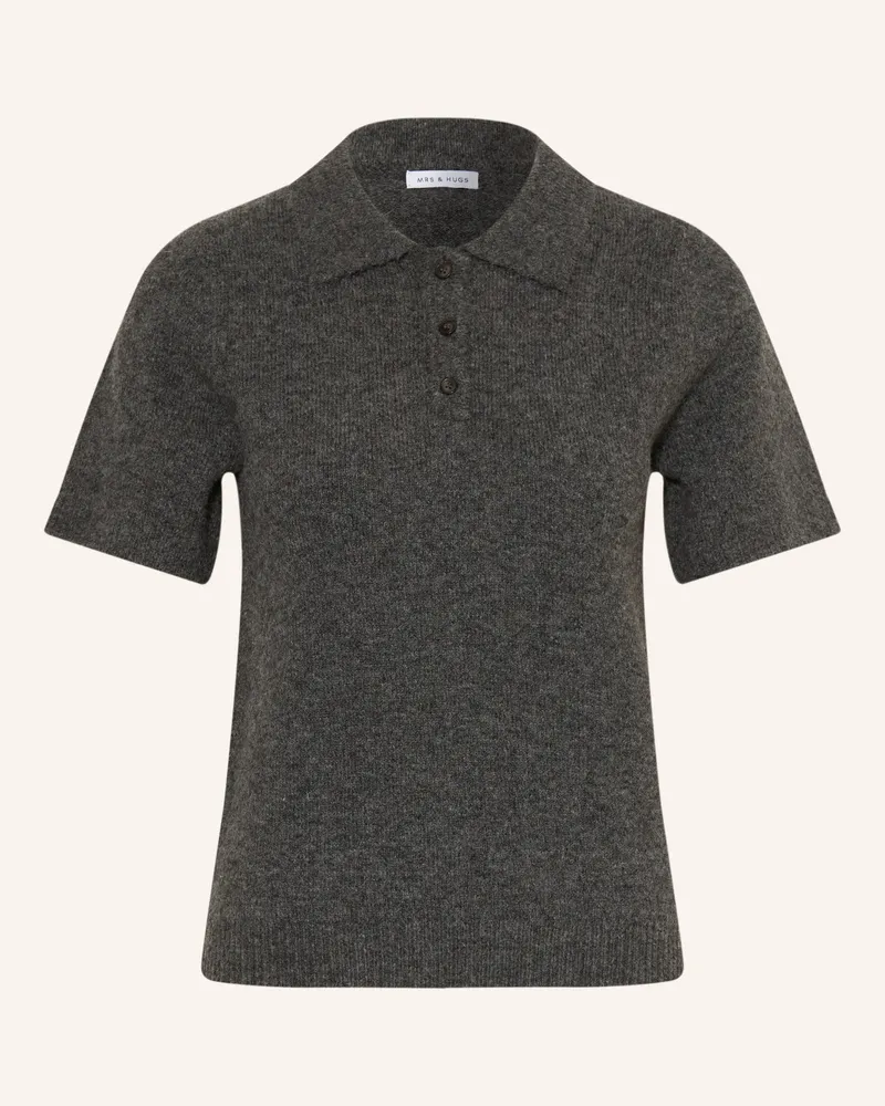 Mrs & HUGS Strick-Poloshirt grau Grau