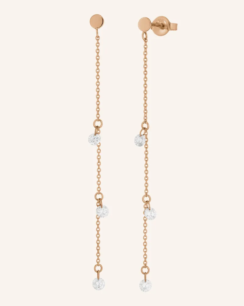Leaf Ohrhänger PURE CHAIN aus 18 Karat Rosébgold mit Diamanten Roségold